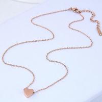 Titanium Steel Jewelry Necklace, Heart, rose gold color plated, oval chain & for woman Approx 17 Inch 