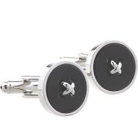 Brass Cufflinks, Flat Round, plated & Unisex, 18mm 