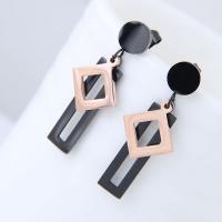 Boucles d'oreilles en acier titane, rectangle, pour femme Vendu par paire