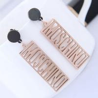 Boucles d'oreilles en acier titane, rectangle, pour femme Vendu par paire