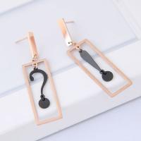 Boucles d'oreilles en acier titane, rectangle, pour femme Vendu par paire