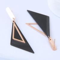 Boucles d'oreilles en acier titane, rectangle, pour femme Vendu par paire