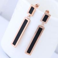 Boucles d'oreilles en acier titane, rectangle, pour femme Vendu par paire