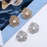 Zinc Alloy Clip Earring, with Plastic Pearl, plated, for woman 