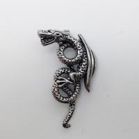 Stainless Steel Animal Pendants, Dragon, blacken Approx 2-4mm 