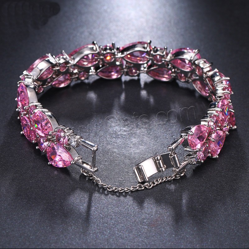 Zinc bracelets en strass en alliage , alliage de zinc, Placage, normes différentes pour le choix & pour femme & avec strass, plus de couleurs à choisir, Vendu par brin