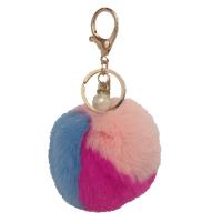 Chaîne fourrure animale Key, alliage de zinc, avec PO cuir, Placage de couleur d'or, pour femme, plus de couleurs à choisir, 80mm, Vendu par PC