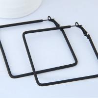 Zinc Alloy Drop Earring,  Square, black, lead & cadmium free, 80mm 