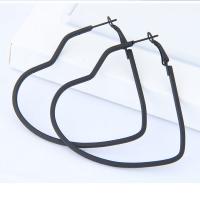 Zinc Alloy Drop Earring, Heart, black, lead & cadmium free, 58mm 