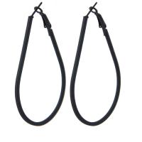 Zinc Alloy Hoop Earring, stoving varnish & for woman, black, lead & cadmium free 