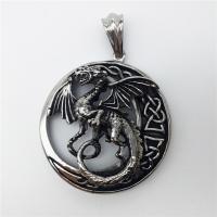 Stainless Steel Animal Pendants, Dragon, blacken Approx 2-4mm 