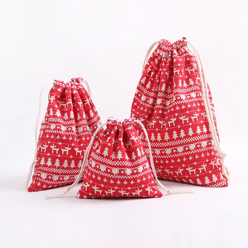 Sac cadeau cadeau de Noël, Tissu en coton, Conception de Noël & normes différentes pour le choix & modèles différents pour le choix, Vendu par PC