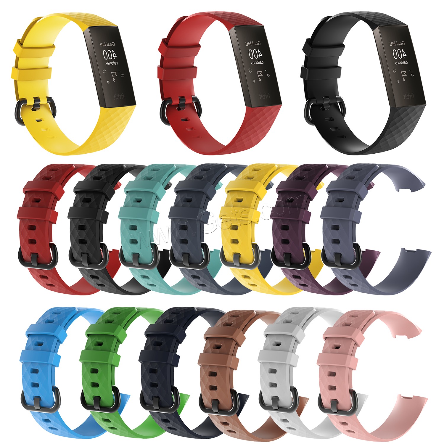 Silicone Watch Band, with Stainless Steel, Life water resistant & Unisex & different size for choice, more colors for choice, Length:Approx 6.5-9 Inch, Approx  5.1-7.1 Inch, Sold By PC