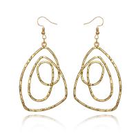 Zinc Alloy Drop Earring, gold color plated, for woman 