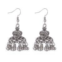 Zinc Alloy Drop Earring, iron earring hook, Tassel, antique silver color plated, vintage & for woman, lead & cadmium free 