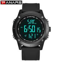 Colección de relojes PANARS®, acero inoxidable, con silicona & Plástico, chapado, 50M impermeable & multifuncional & unisexo & ajustable & LED, más colores para la opción, 54x14.5mm, 26mm, longitud:aproximado 10 Inch, Vendido por Sarta