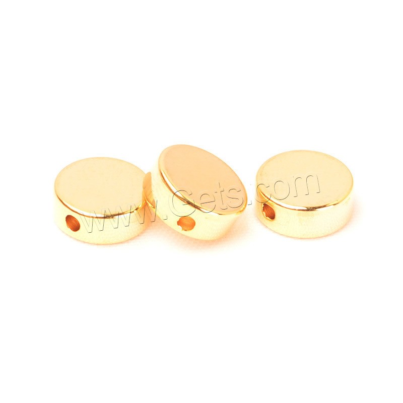 Brass Jewelry Beads, Flat Round, real gold plated, different size for choice, Hole:Approx 1.5mm, Sold By PC