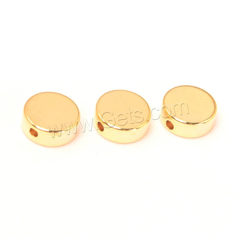 Brass Jewelry Beads, Flat Round, real gold plated, different size for choice, Hole:Approx 1.5mm, Sold By PC