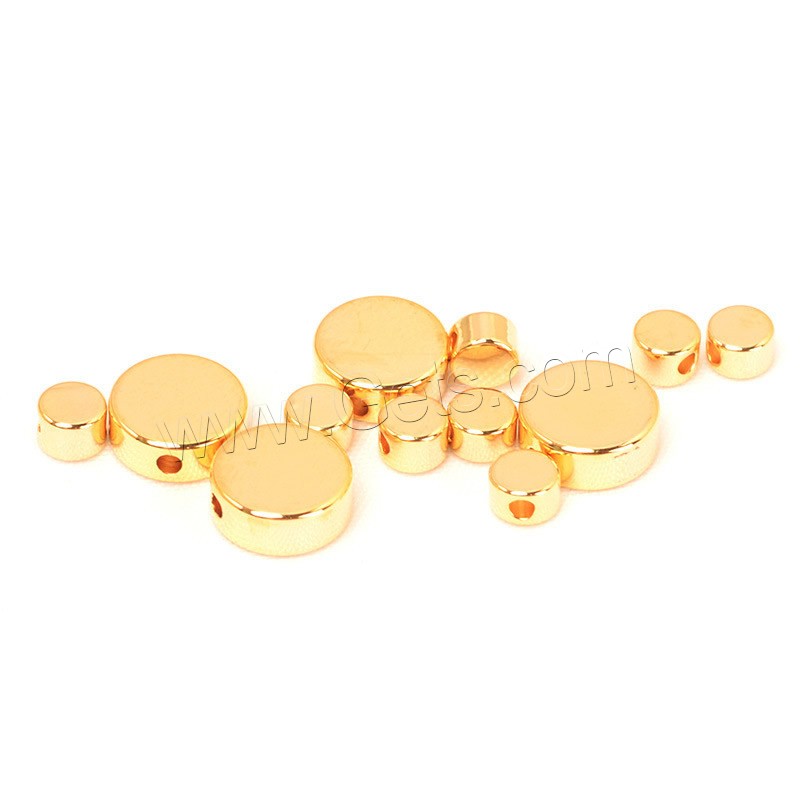 Brass Jewelry Beads, Flat Round, real gold plated, different size for choice, Hole:Approx 1.5mm, Sold By PC