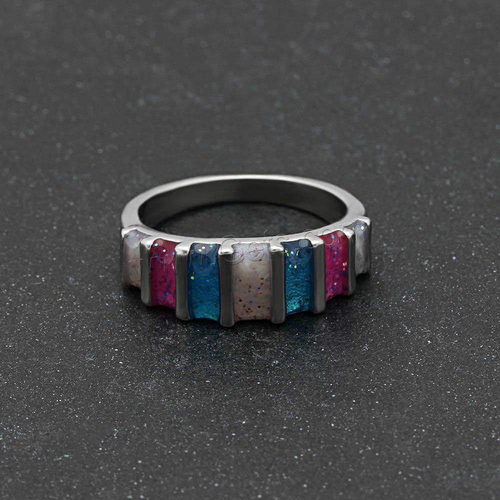 Zinc Alloy Finger Ring, with Opal, silver color plated, different size for choice & for woman, Sold By PC