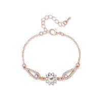 alliage de zinc bracelet, avec 55mm chaînes de rallonge, Placage de couleur d'or, chaîne ovale & pour femme & avec strass, 12mm, 20mm, Diamètre inté Environ 50mm Environ 4.7 pouce, Vendu par brin