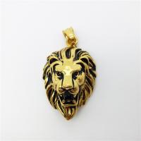 Pendentifs d'animaux en acier inoxydable , lion, Placage, noircir, plus de couleurs à choisir Environ 2-4mm, Vendu par PC