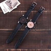 Reloj de Pulsera Unisex, Cuero de PU, con dial de aleación de cinc & Vidrio, movimiento chino, chapado, unisexo, más colores para la opción, 40mm, 20mm, longitud:aproximado 9.5 Inch, Vendido por UD