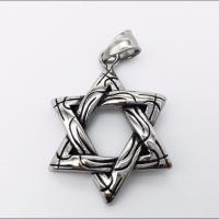 Stainless Steel Star Pendant, Hexagram, plated, blacken Approx 2-4mm 