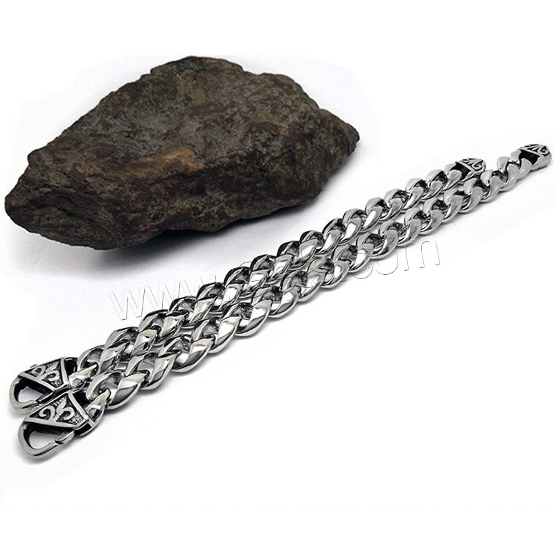 Titanium Steel Bracelet & Bangle, different length for choice & Unisex & twist oval chain & blacken, Sold By Strand