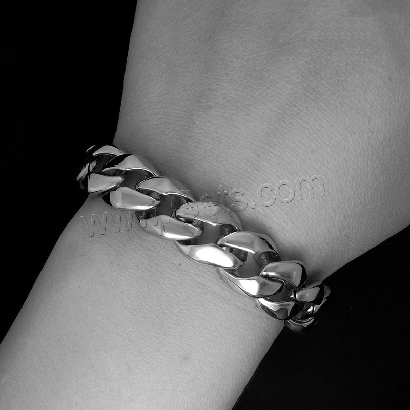 Titanium Steel Bracelet & Bangle, different length for choice & Unisex & twist oval chain & blacken, Sold By Strand