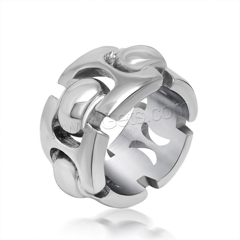 Titanium Steel Finger Ring, Unisex & different size for choice, original color, Sold By PC