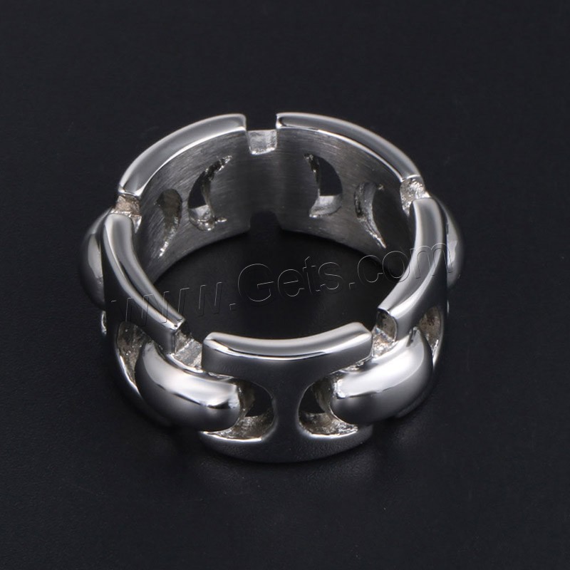 Titanium Steel Finger Ring, Unisex & different size for choice, original color, Sold By PC