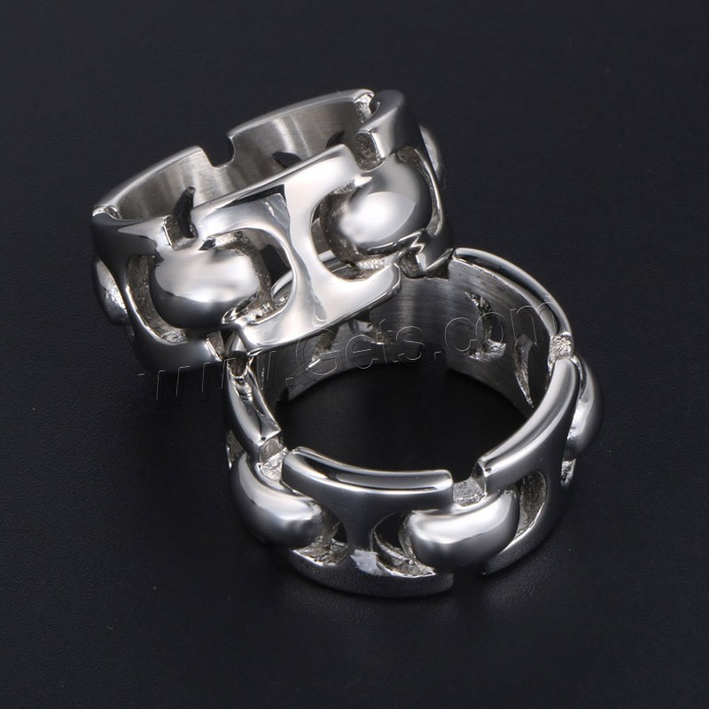 Titanium Steel Finger Ring, Unisex & different size for choice, original color, Sold By PC