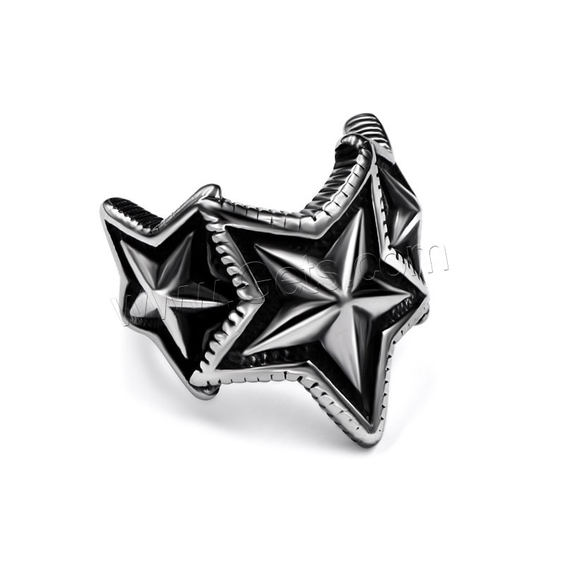 Titan Stahl Fingerring, Titanstahl, Stern, unisex & verschiedene Größen vorhanden & Schwärzen, verkauft von PC