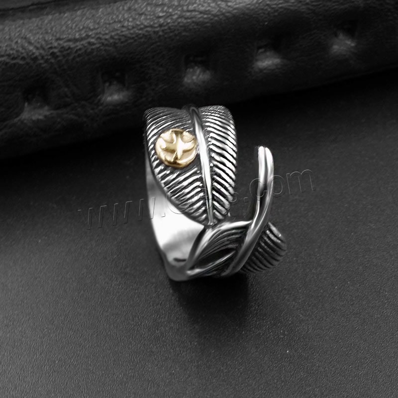 Titan Stahl Fingerring, Titanstahl, Federn, unisex & verschiedene Größen vorhanden & Schwärzen, verkauft von PC