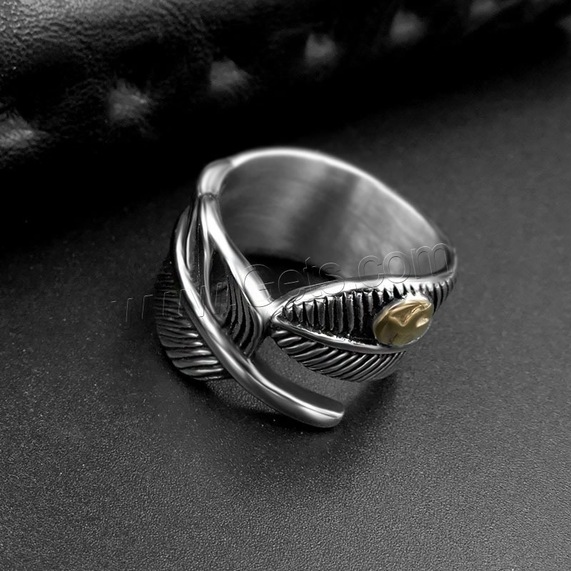 Titan Stahl Fingerring, Titanstahl, Federn, unisex & verschiedene Größen vorhanden & Schwärzen, verkauft von PC