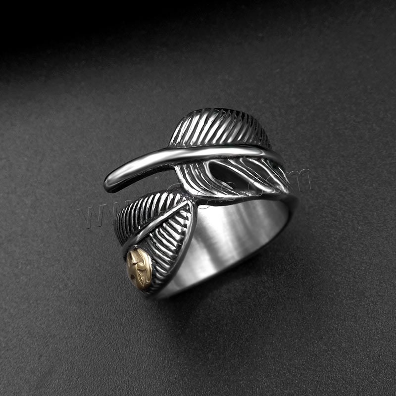 Titan Stahl Fingerring, Titanstahl, Federn, unisex & verschiedene Größen vorhanden & Schwärzen, verkauft von PC