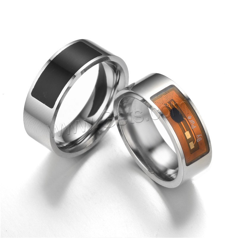 Stainless Steel NFC Smart Ring, Unisex & different size for choice, more colors for choice, 8mm, Sold By PC