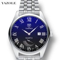 Yazole® Herren Schmuckuhr, Edelstahl, mit Glas & Zinklegierung, chinesische Bewegung, plattiert, Lebenswasserbeständig & verschiedene Stile für Wahl & für den Menschen, keine, 41mm, Länge:ca. 8.6 ZollInch, verkauft von PC