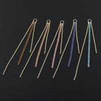 Cubic Zirconia Micro Pave Brass Pendant, Tassel, gold color plated, micro pave cubic zirconia Approx 3mm 