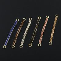 Cubic Zirconia Micro Pave Brass Connector, gold color plated, micro pave cubic zirconia & 1/1 loop Approx 1.5mm 