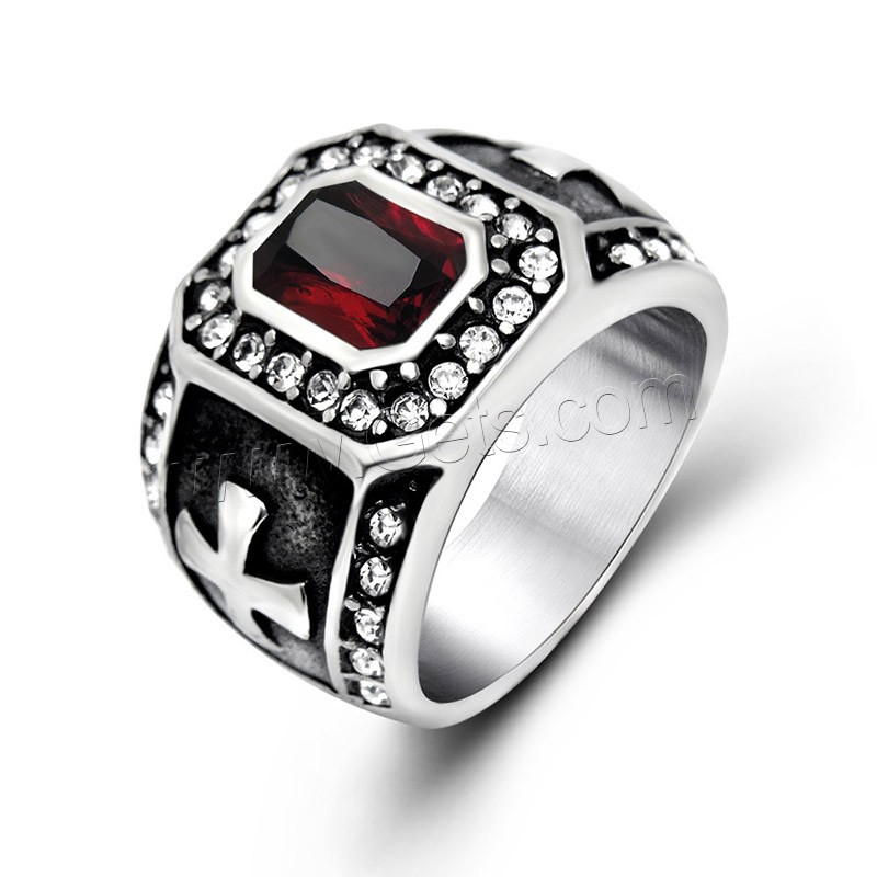 Titan Stahl Fingerring, Titanstahl, unisex & verschiedene Größen vorhanden & mit Strass, keine, verkauft von PC