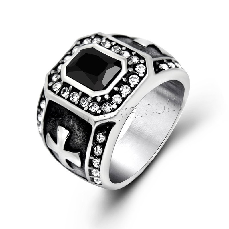 Titan Stahl Fingerring, Titanstahl, unisex & verschiedene Größen vorhanden & mit Strass, keine, verkauft von PC