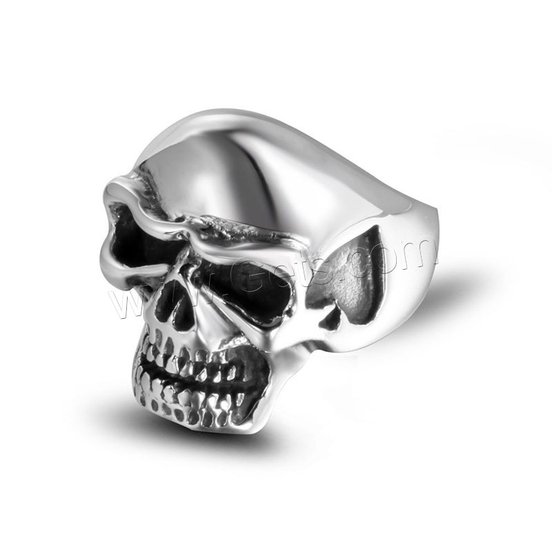 Titan Stahl Fingerring, Titanstahl, Schädel, unisex & verschiedene Größen vorhanden & Schwärzen, verkauft von PC