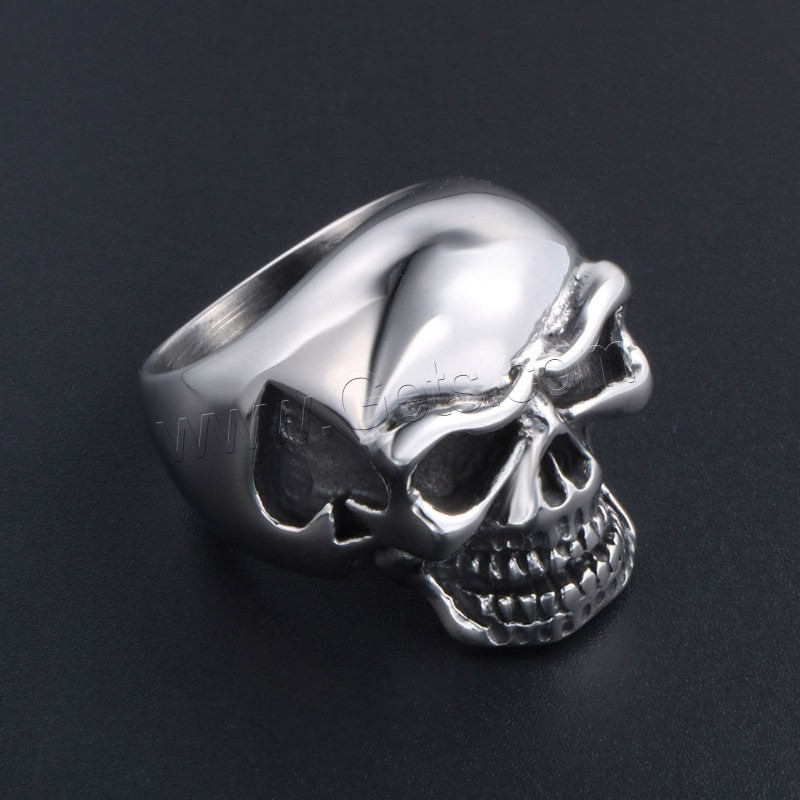 Titan Stahl Fingerring, Titanstahl, Schädel, unisex & verschiedene Größen vorhanden & Schwärzen, verkauft von PC