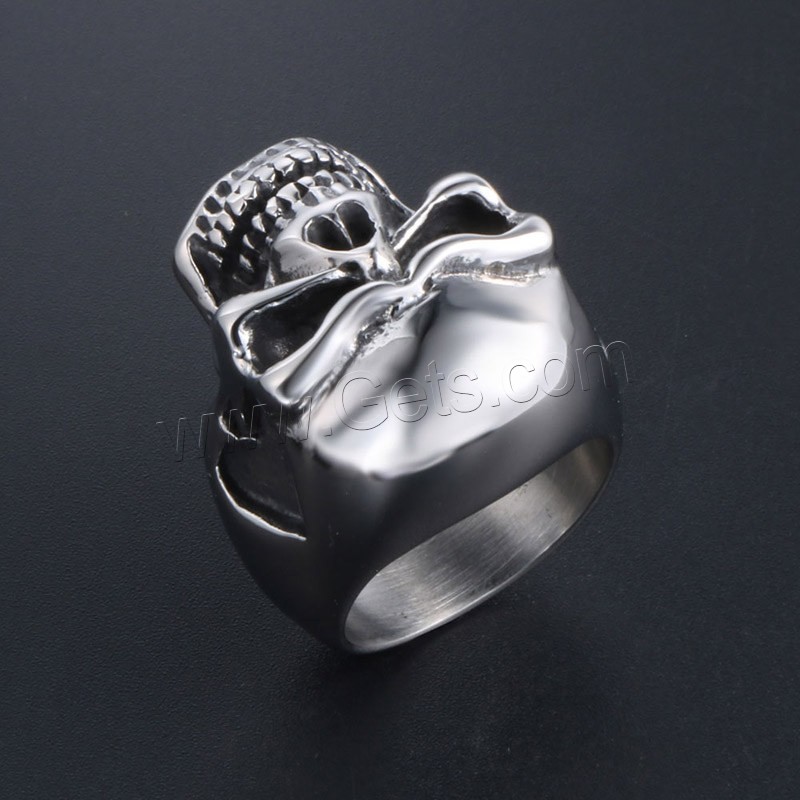 Titan Stahl Fingerring, Titanstahl, Schädel, unisex & verschiedene Größen vorhanden & Schwärzen, verkauft von PC