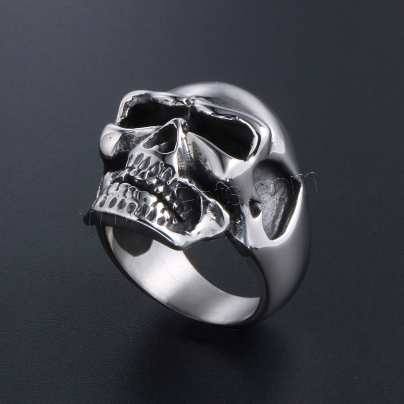 Titan Stahl Fingerring, Titanstahl, Schädel, unisex & verschiedene Größen vorhanden & Schwärzen, verkauft von PC