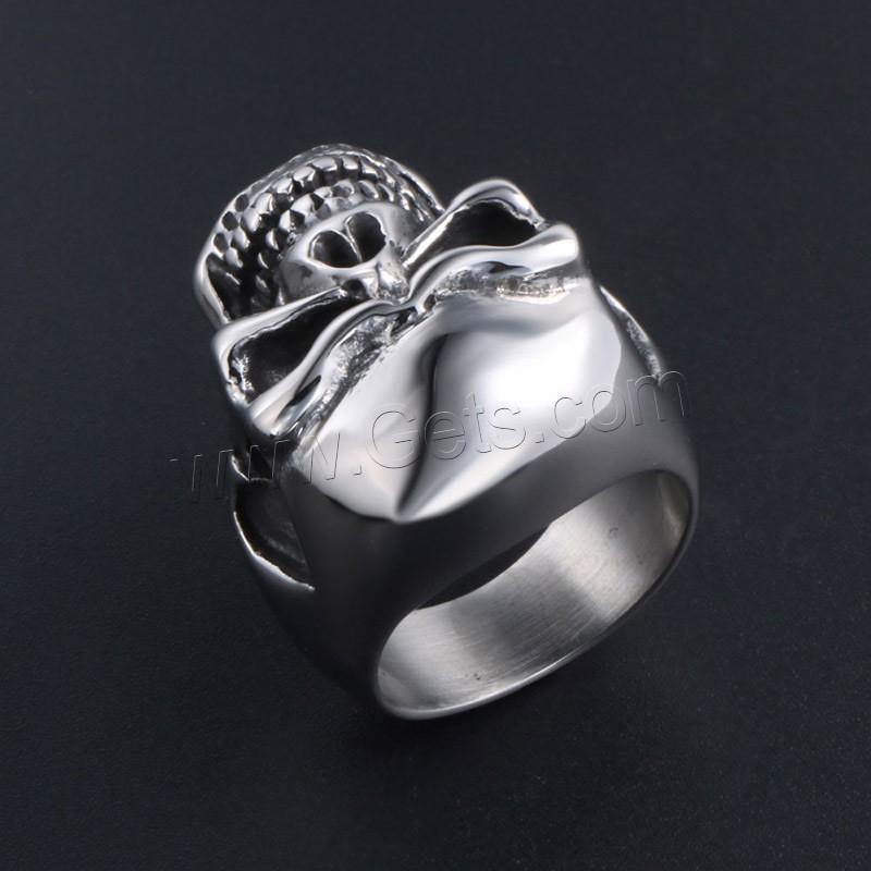 Titan Stahl Fingerring, Titanstahl, Schädel, unisex & verschiedene Größen vorhanden & Schwärzen, verkauft von PC