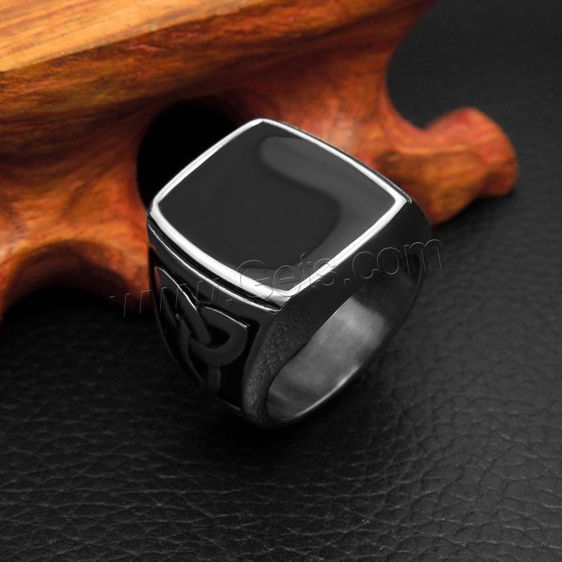 Titanium Steel Finger Ring, Unisex & different size for choice & blacken, Sold By PC