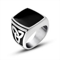 Titanium Steel Finger Ring, Unisex & blacken 